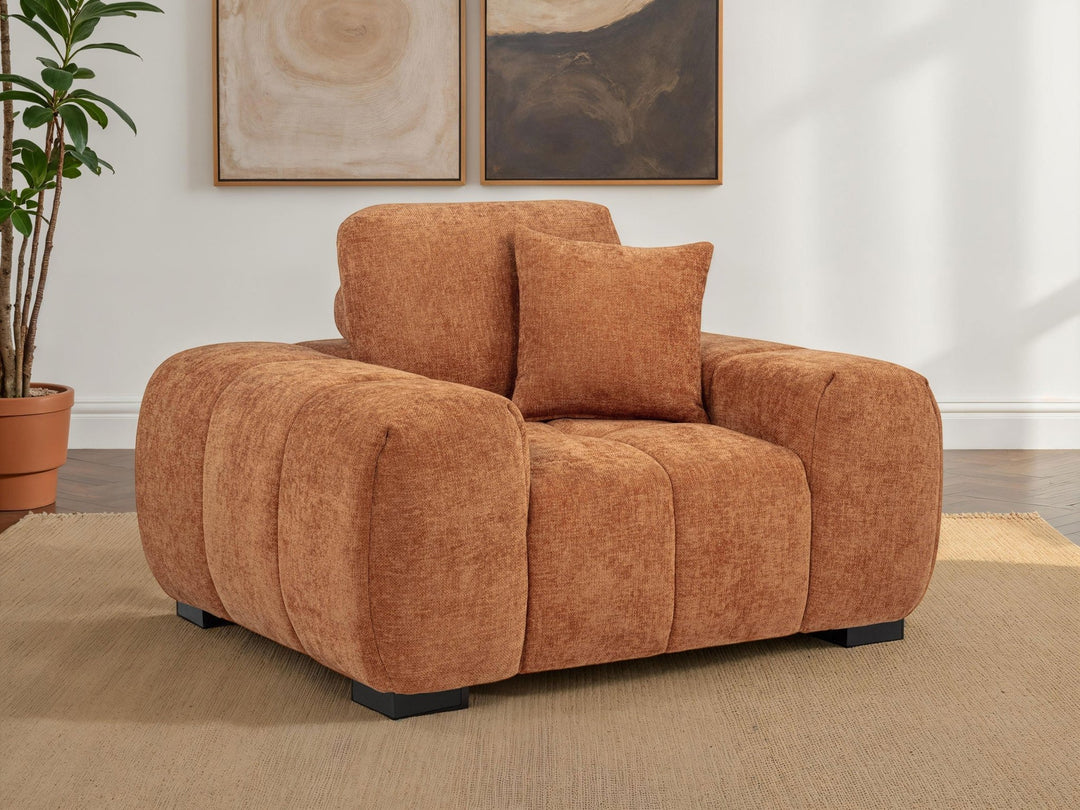 Octavia Upholstered Track Arm Accent Chair Orange - What&