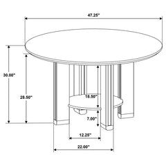 Ottowa 47-inch Round Wood Dining Table with Shelf Brown - What&