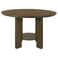 Ottowa 47-inch Round Wood Dining Table with Shelf Brown - What&