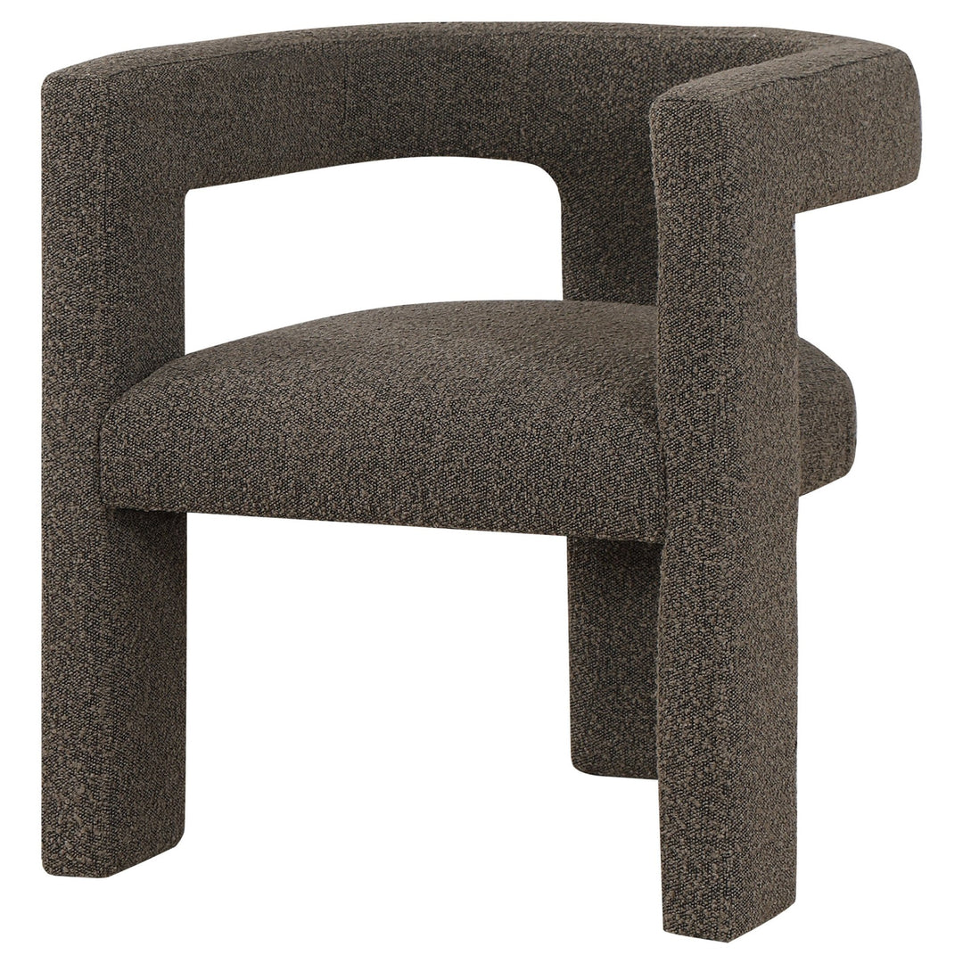 Petra Boucle Upholstered Accent Side Chair Chocolate Brown - What&