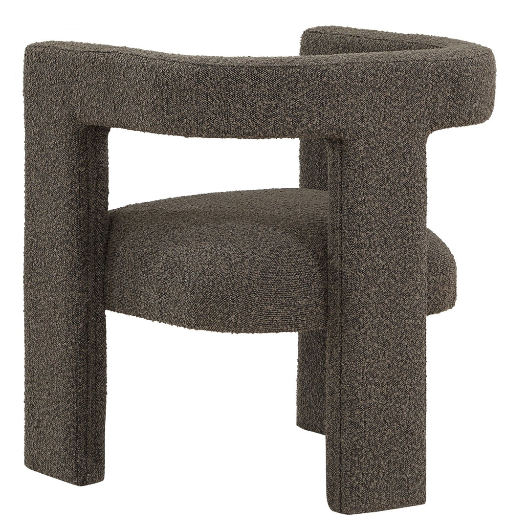 Petra Boucle Upholstered Accent Side Chair Chocolate Brown - What&