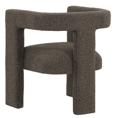 Petra Boucle Upholstered Accent Side Chair Chocolate Brown - What&