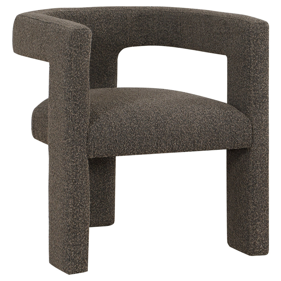 Petra Boucle Upholstered Accent Side Chair Chocolate Brown - What's New Furniture Portland