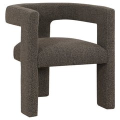 Petra Boucle Upholstered Accent Side Chair Chocolate Brown - What&