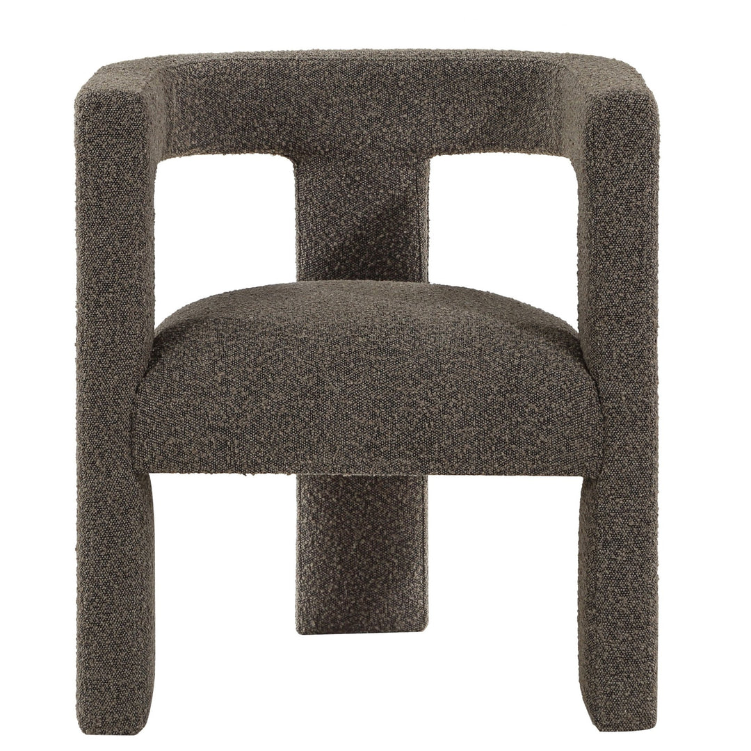 Petra Boucle Upholstered Accent Side Chair Chocolate Brown - What&