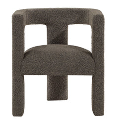 Petra Boucle Upholstered Accent Side Chair Chocolate Brown - What&