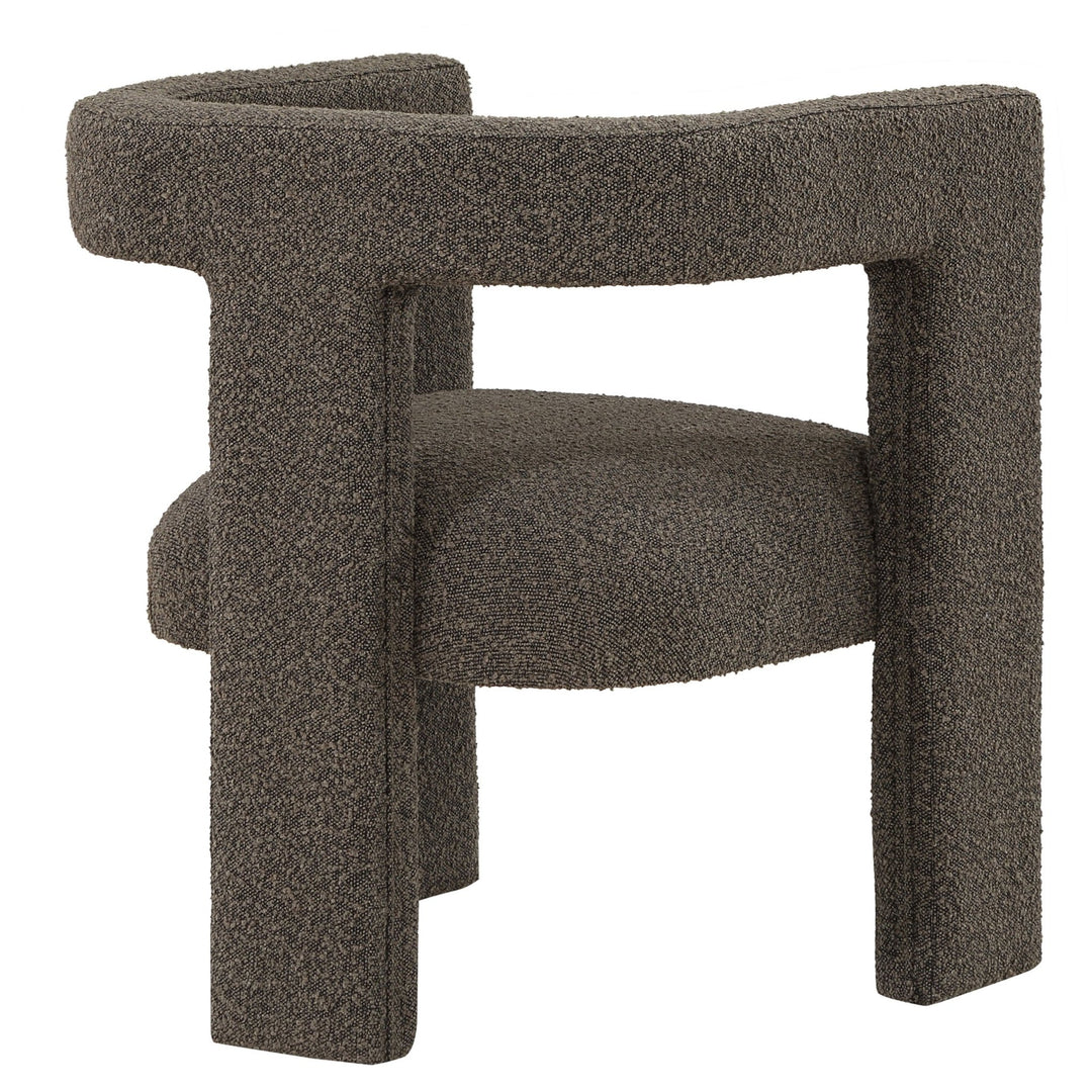Petra Boucle Upholstered Accent Side Chair Chocolate Brown - What&