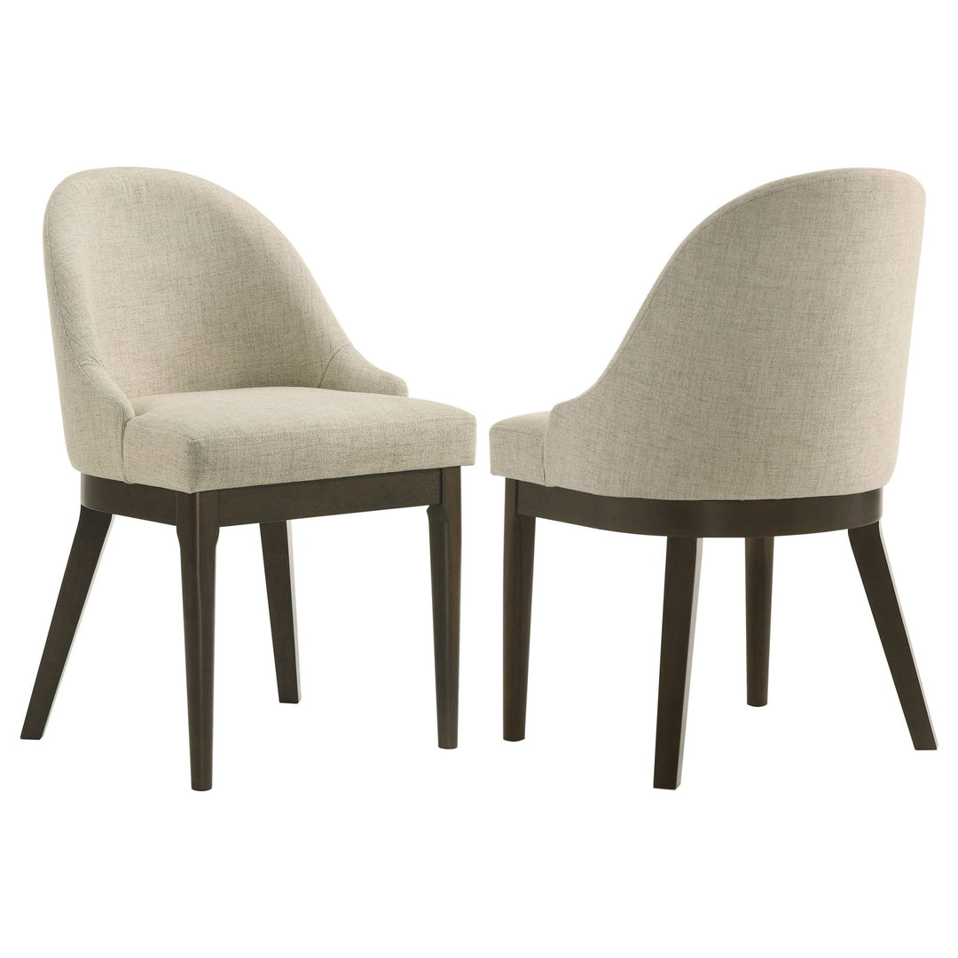 Reseda Upholstered Dining Side Chair Beige (Set of 2) - What's New Furniture Portland