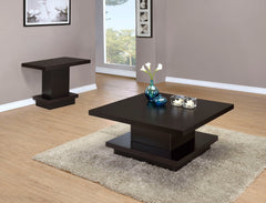 Reston 2-piece Square Coffee and End Table Set Cappuccino - What&