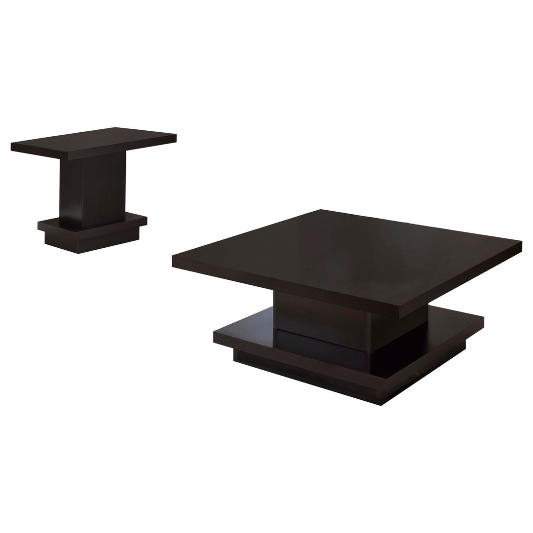 Reston 2-piece Square Coffee and End Table Set Cappuccino - What&