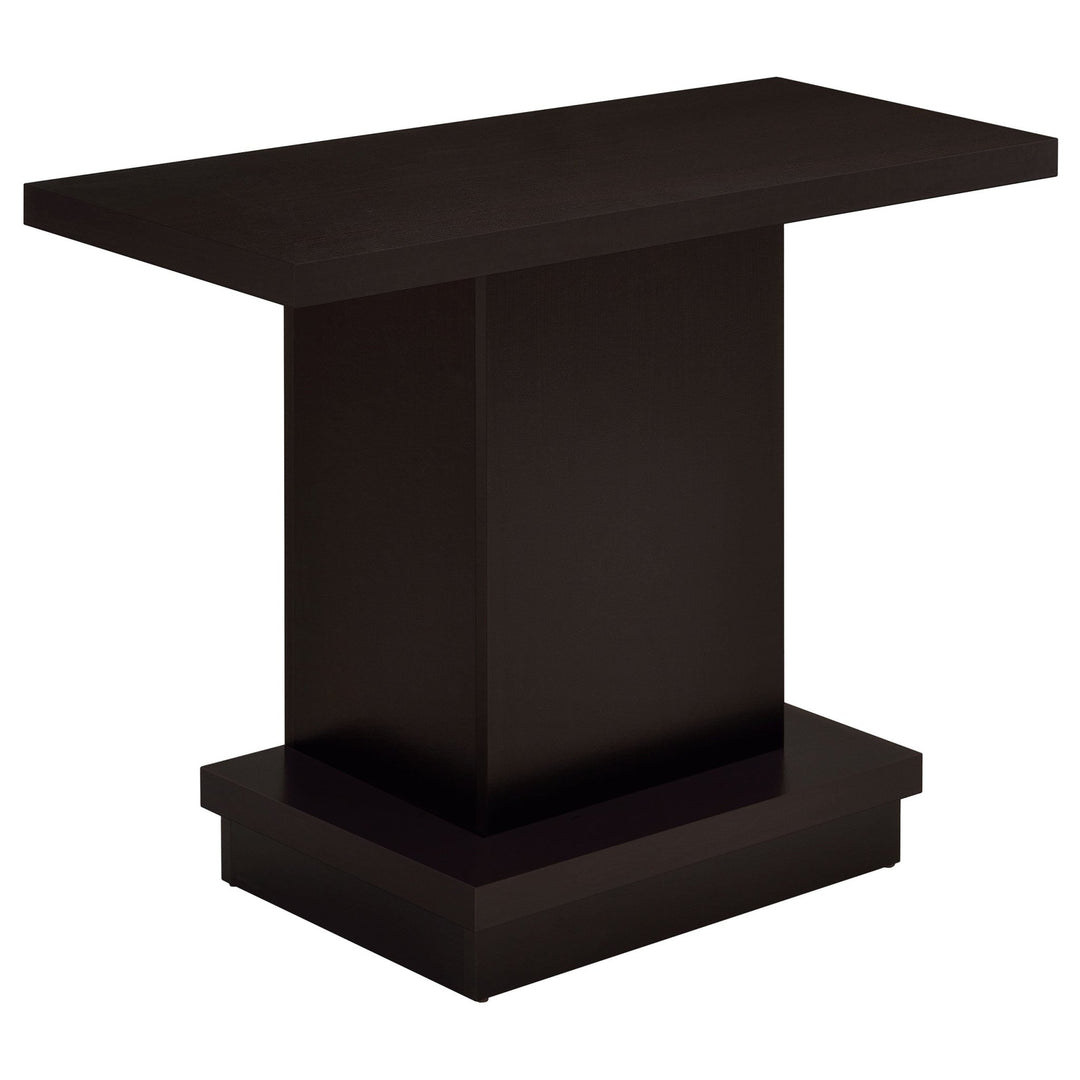 Reston Engineered Wood Pedestal Console Table Cappuccino - What's New Furniture Portland