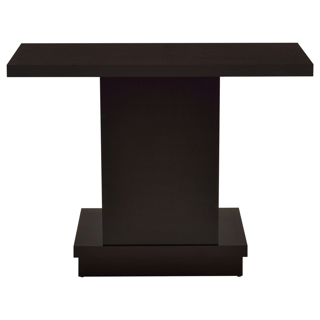 Reston Engineered Wood Pedestal Console Table Cappuccino - What&