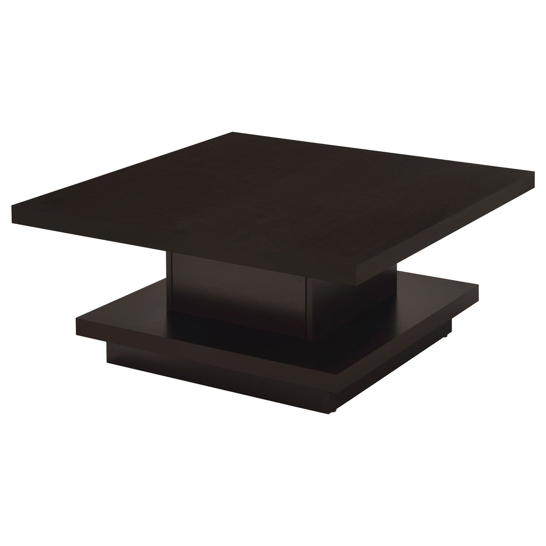 Reston Square Engineered Wood Coffee Table with Casters Cappuccino - What's New Furniture Portland