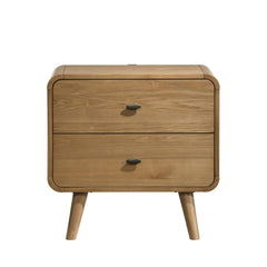 Robyn 2-drawer Nightstand - front view - mid-century modern nightstands - Whats New Furniture Portland OR