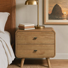 Robyn 2-drawer Nightstand in Natural room setting - two drawer nightstand by Coaster - Whats New Furniture Portland OR