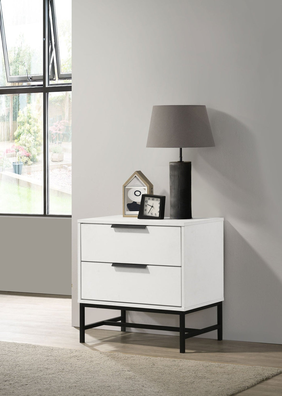 Sonora 2-drawer Nightstand Bedside Table White - What&