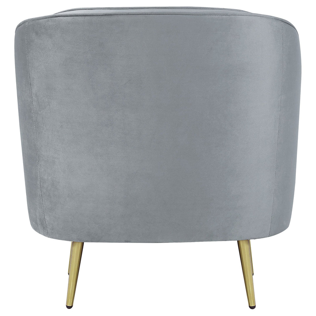 Sophia Upholstered Channel Tufted Barrel Accent Chair Grey - What&