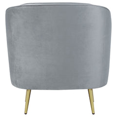 Sophia Upholstered Channel Tufted Barrel Accent Chair Grey - What&