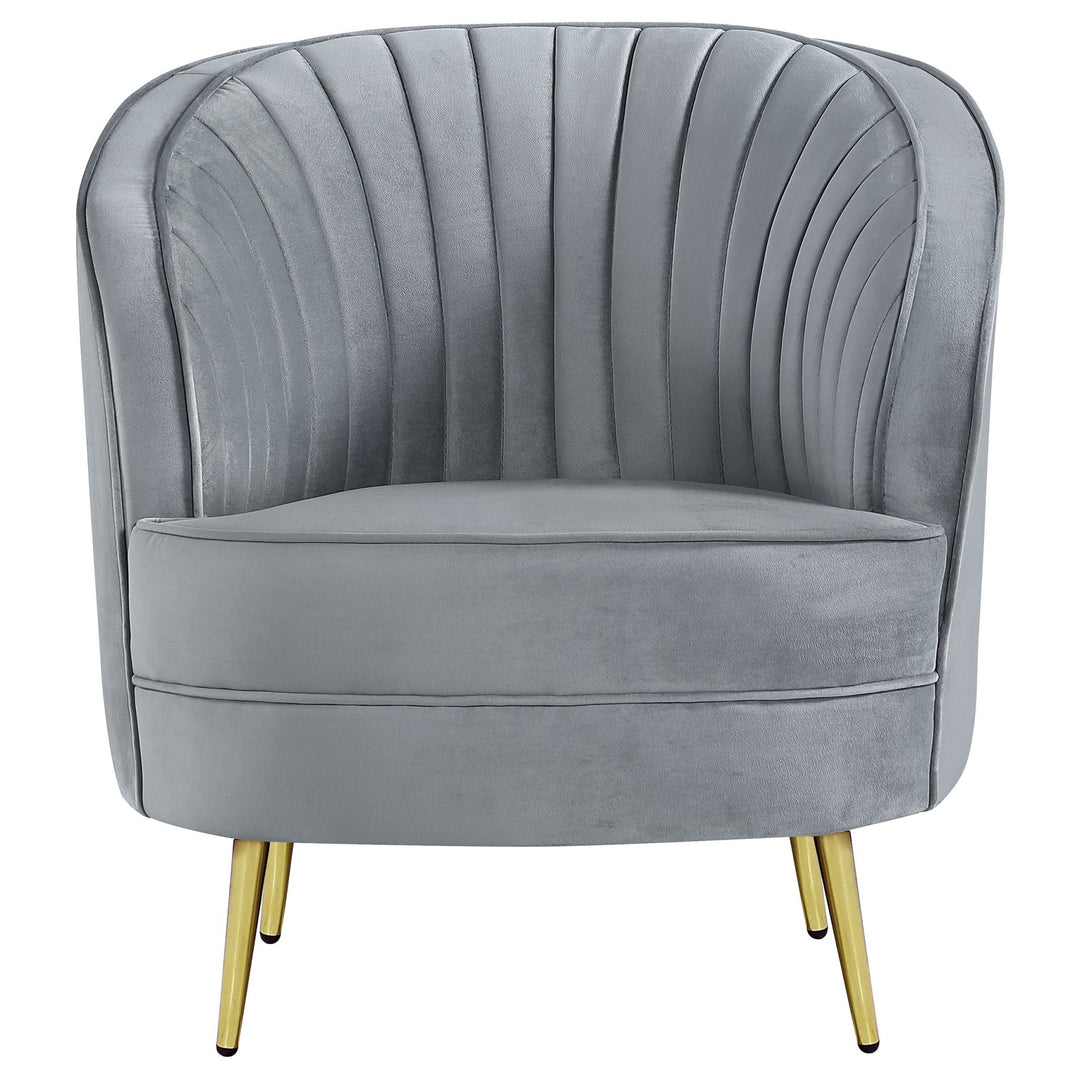Sophia Upholstered Channel Tufted Barrel Accent Chair Grey - What&
