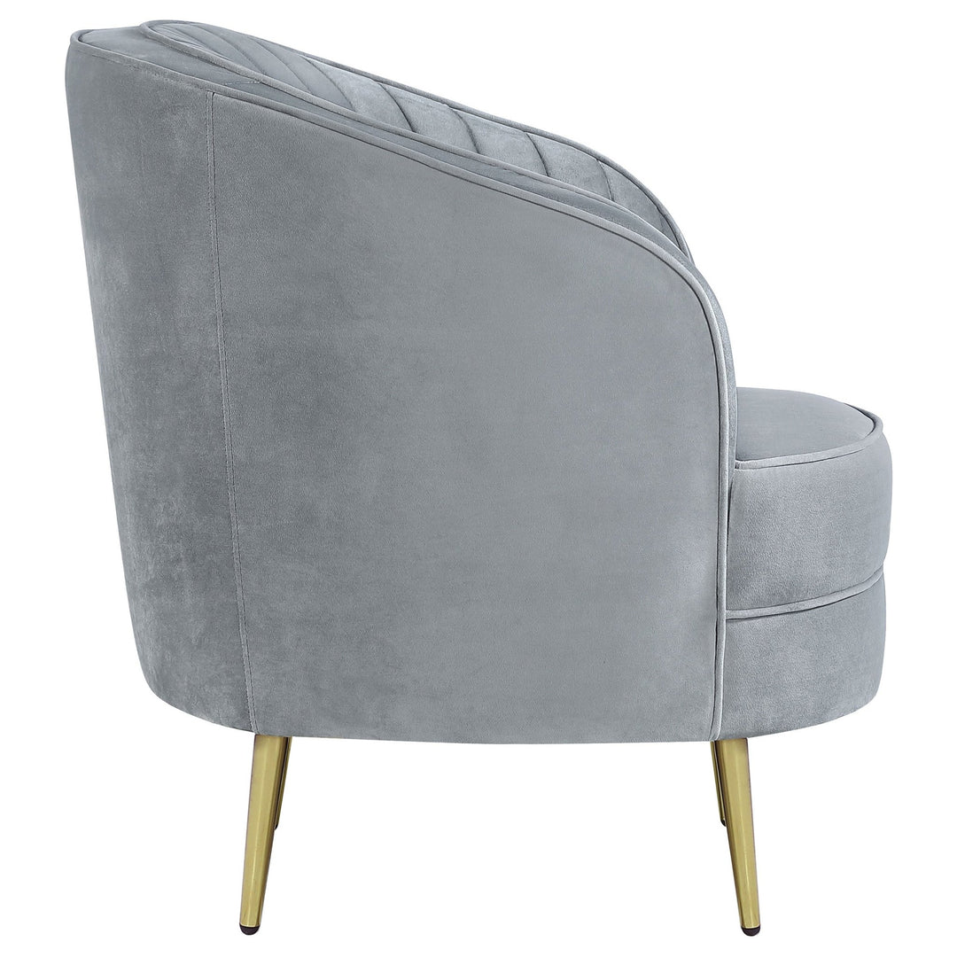 Sophia Upholstered Channel Tufted Barrel Accent Chair Grey - What&