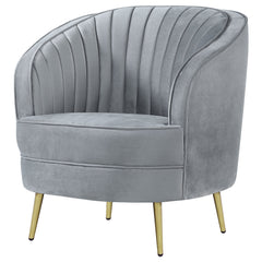 Sophia Upholstered Channel Tufted Barrel Accent Chair Grey - What&