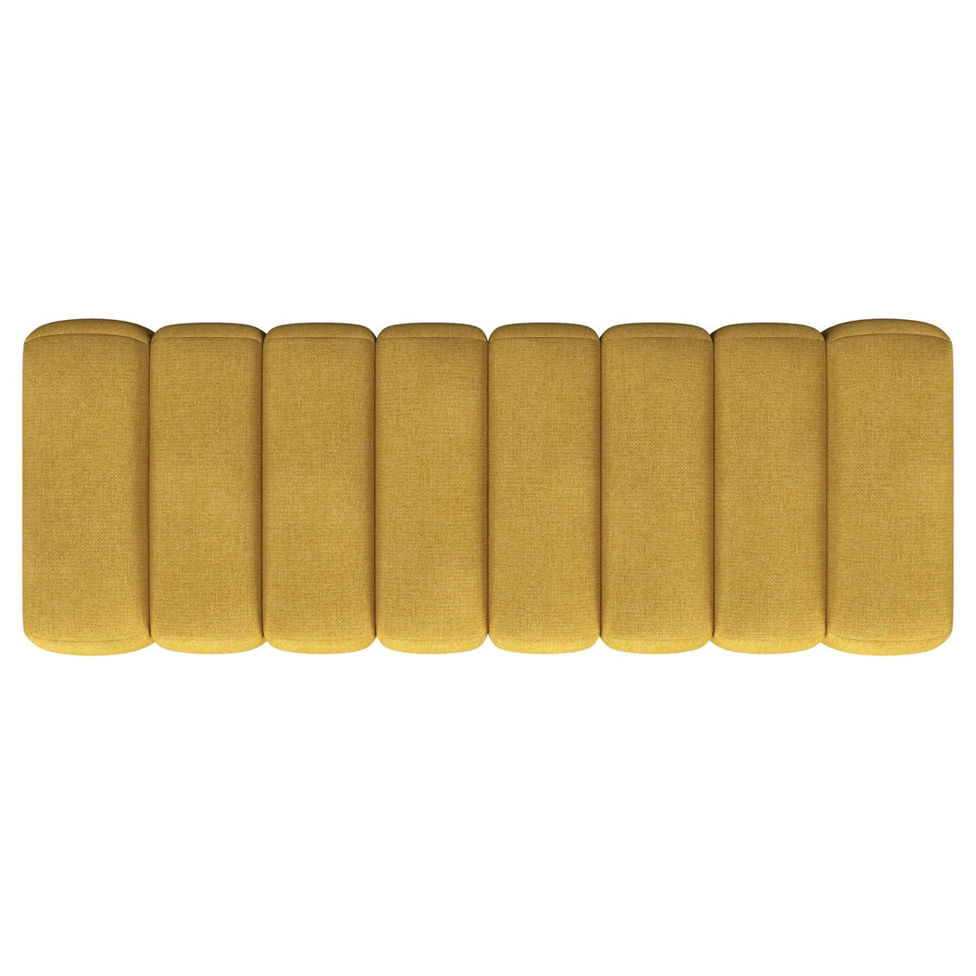 Summer Fabric Upholstered Tufted Accent Bench Mustard Yellow - What&