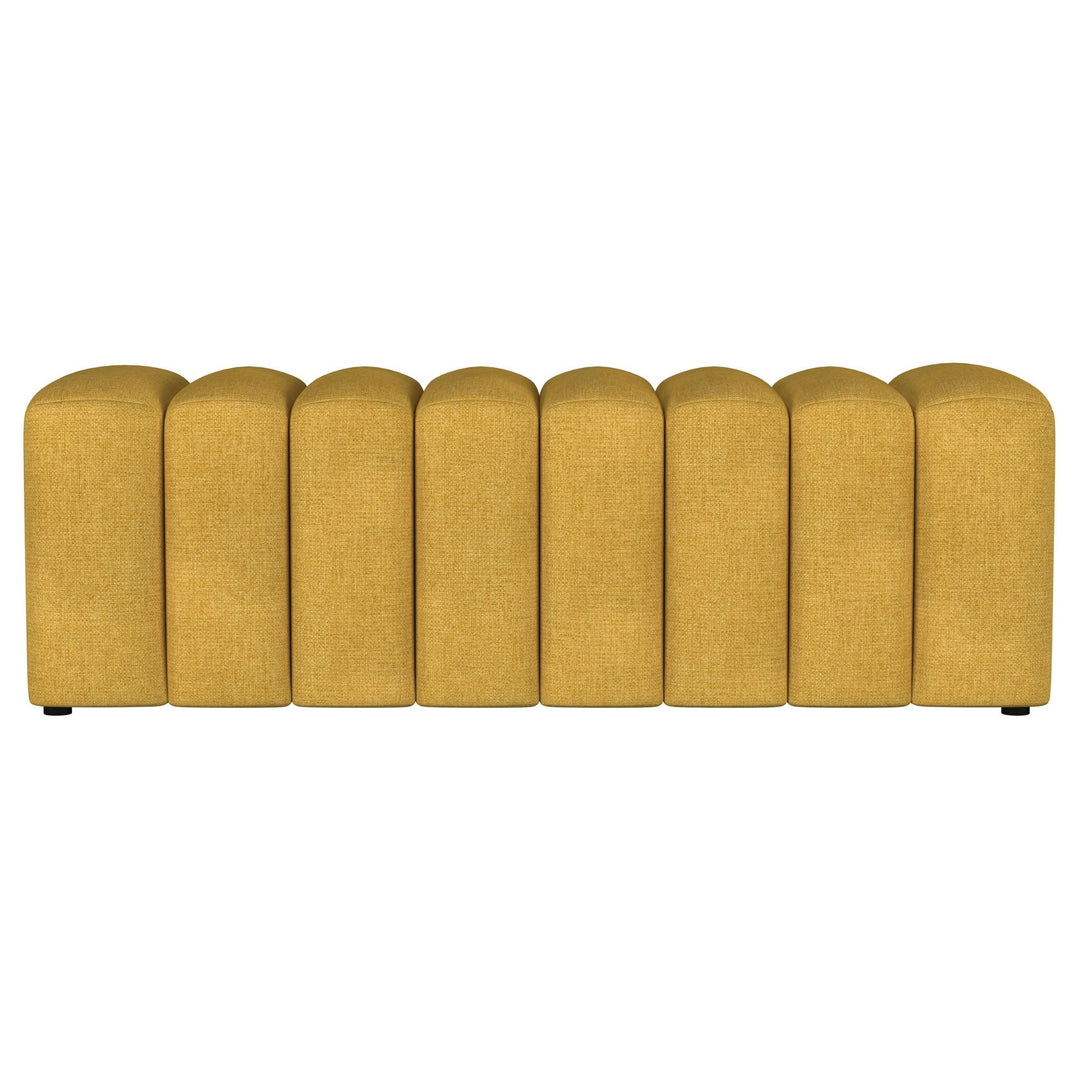 Summer Fabric Upholstered Tufted Accent Bench Mustard Yellow - What&