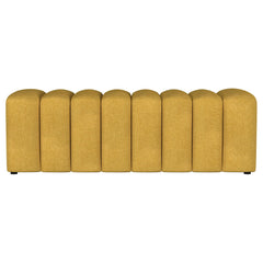 Summer Fabric Upholstered Tufted Accent Bench Mustard Yellow - What&