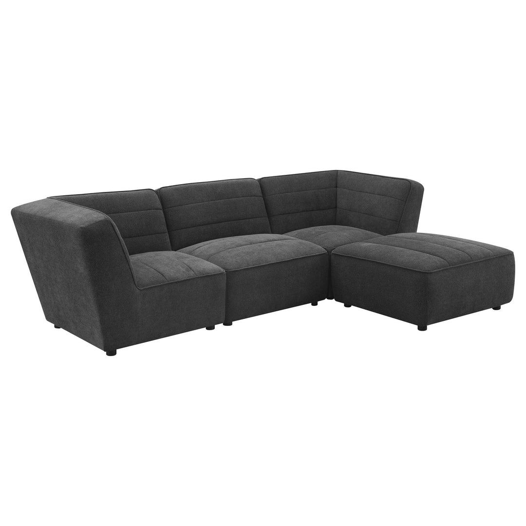 Sunny Square Upholstered Ottoman Dark Charcoal - What&
