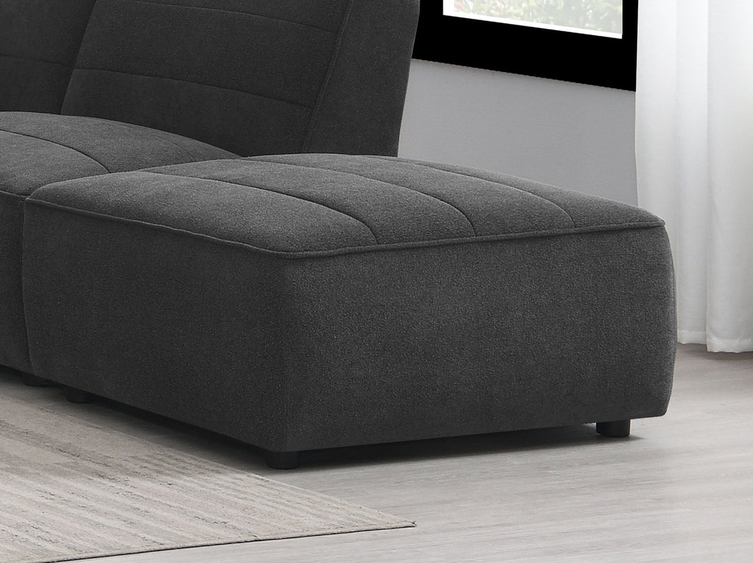 Sunny Square Upholstered Ottoman Dark Charcoal - What&
