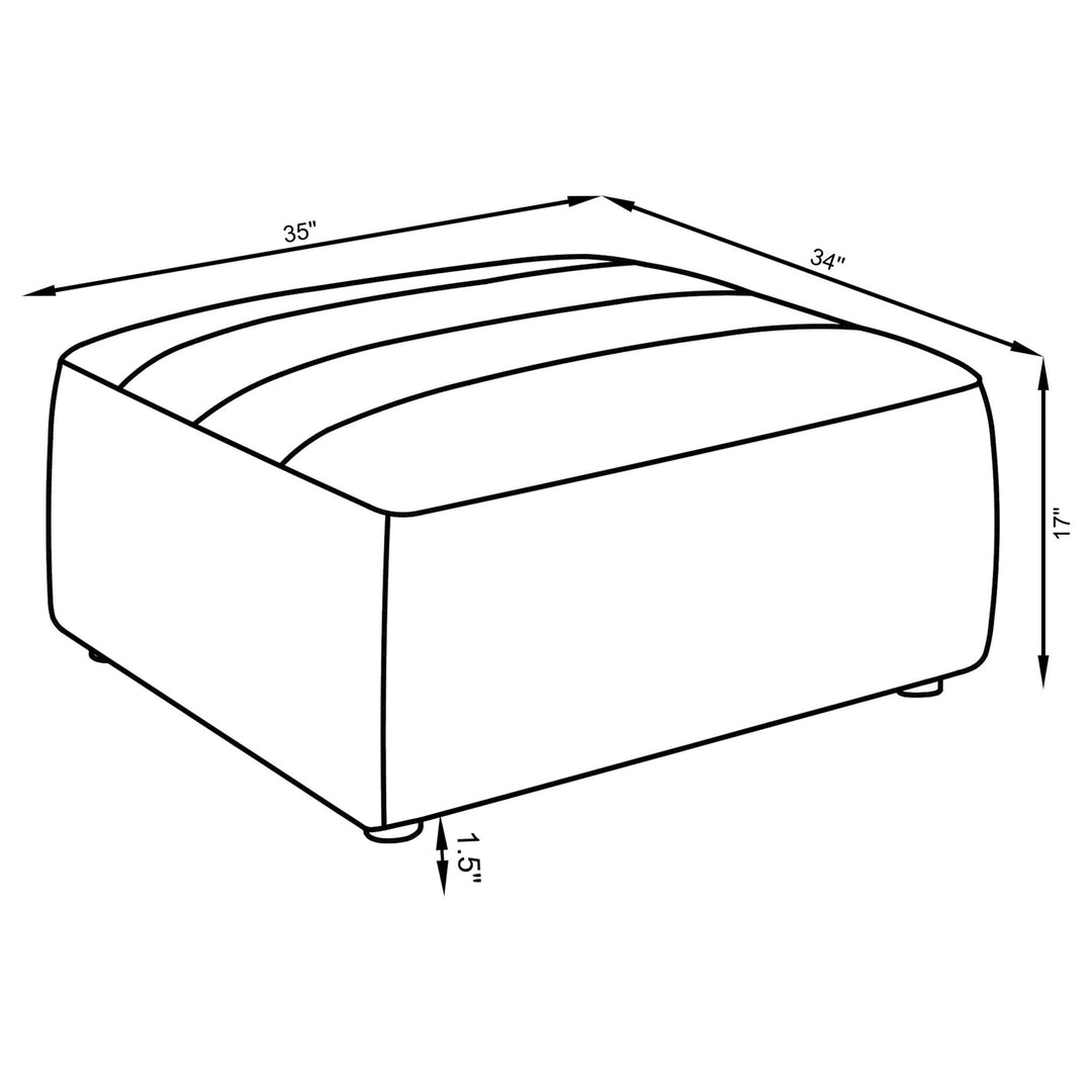 Sunny Square Upholstered Ottoman Dark Charcoal - What&