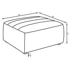 Sunny Square Upholstered Ottoman Dark Charcoal - What&