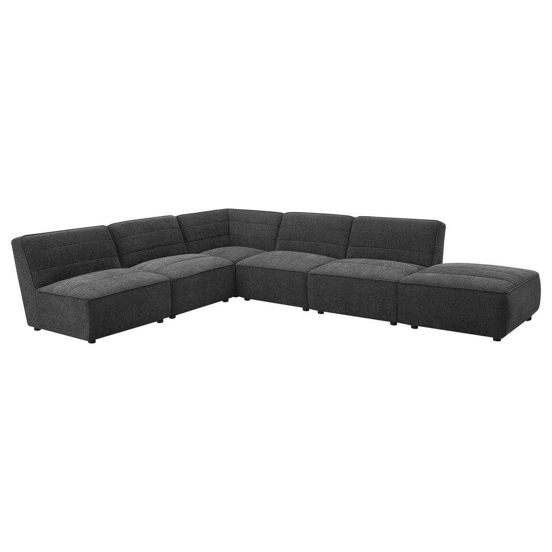 Sunny Square Upholstered Ottoman Dark Charcoal - What&