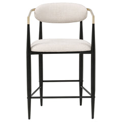 Tina Fabric Upholstered Counter Chair Beige (Set of 2) - What&