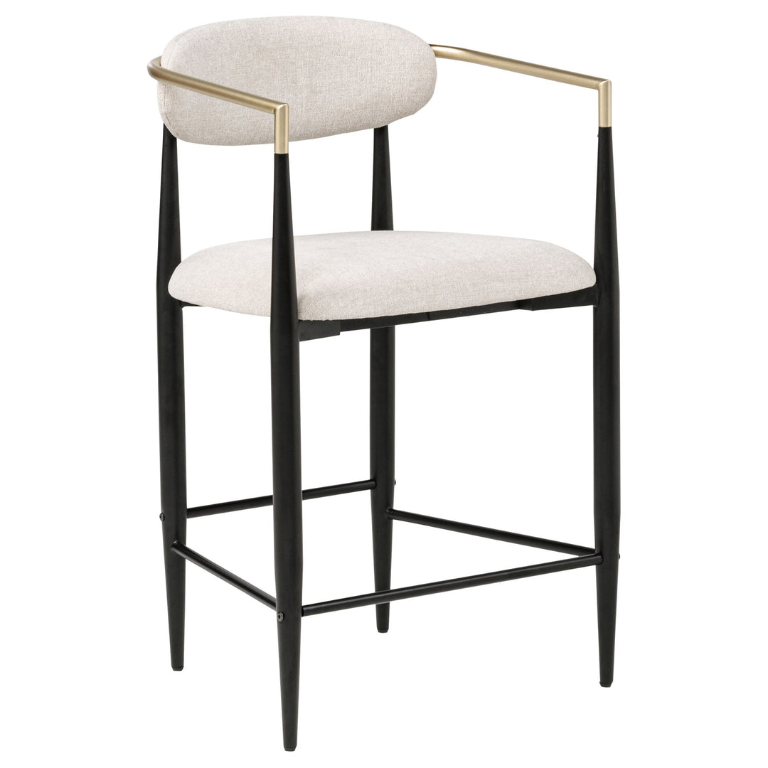 Tina Fabric Upholstered Counter Chair Beige (Set of 2) - What&
