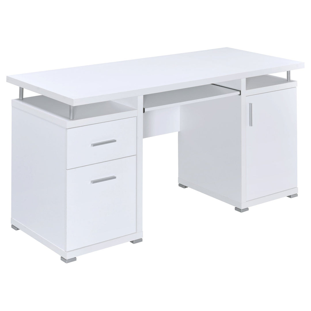 Tracy 55-inch 2-drawer Office Computer Desk White - What's New Furniture Portland
