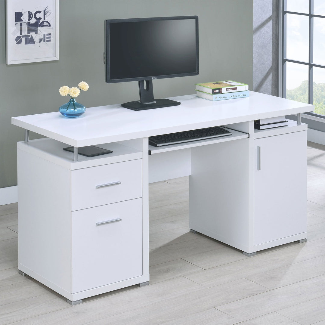 Tracy 55-inch 2-drawer Office Computer Desk White - What&