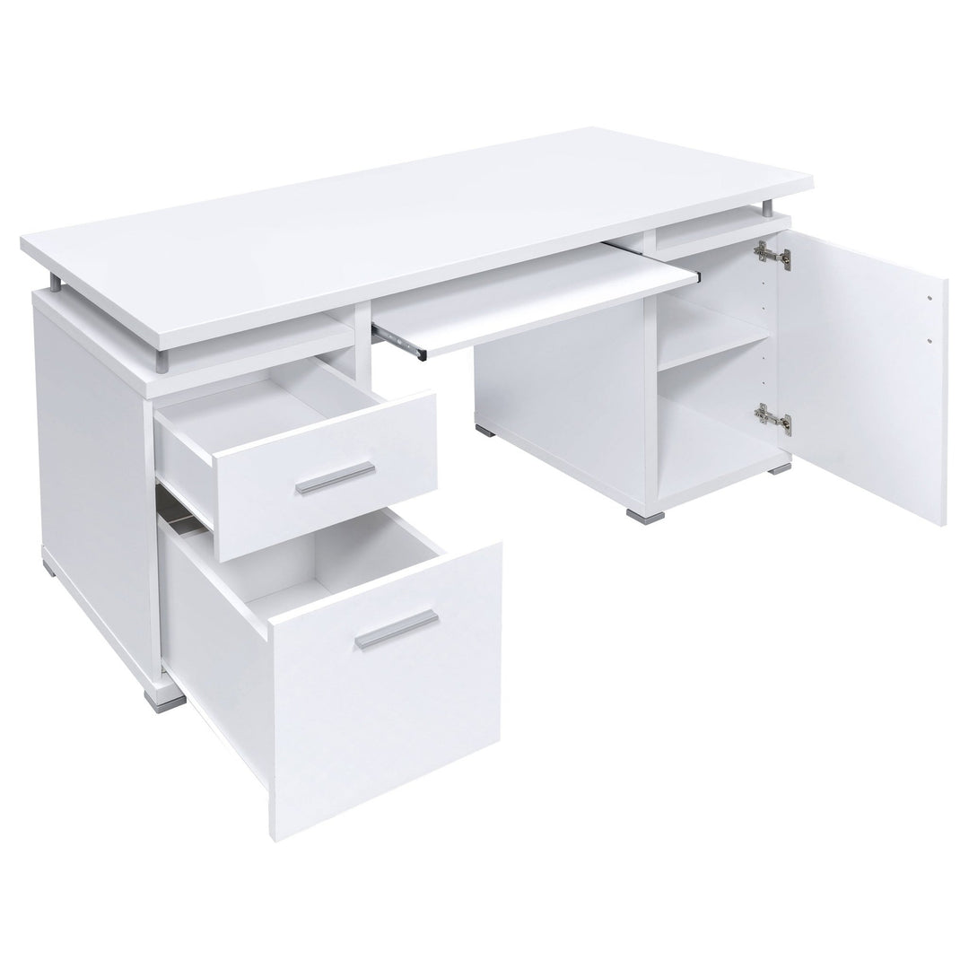 Tracy 55-inch 2-drawer Office Computer Desk White - What&