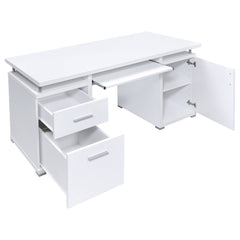 Tracy 55-inch 2-drawer Office Computer Desk White - What&
