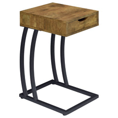 Troy 1-drawer C-Shaped Side Table Power Outlet Rustic Nutmeg - What&