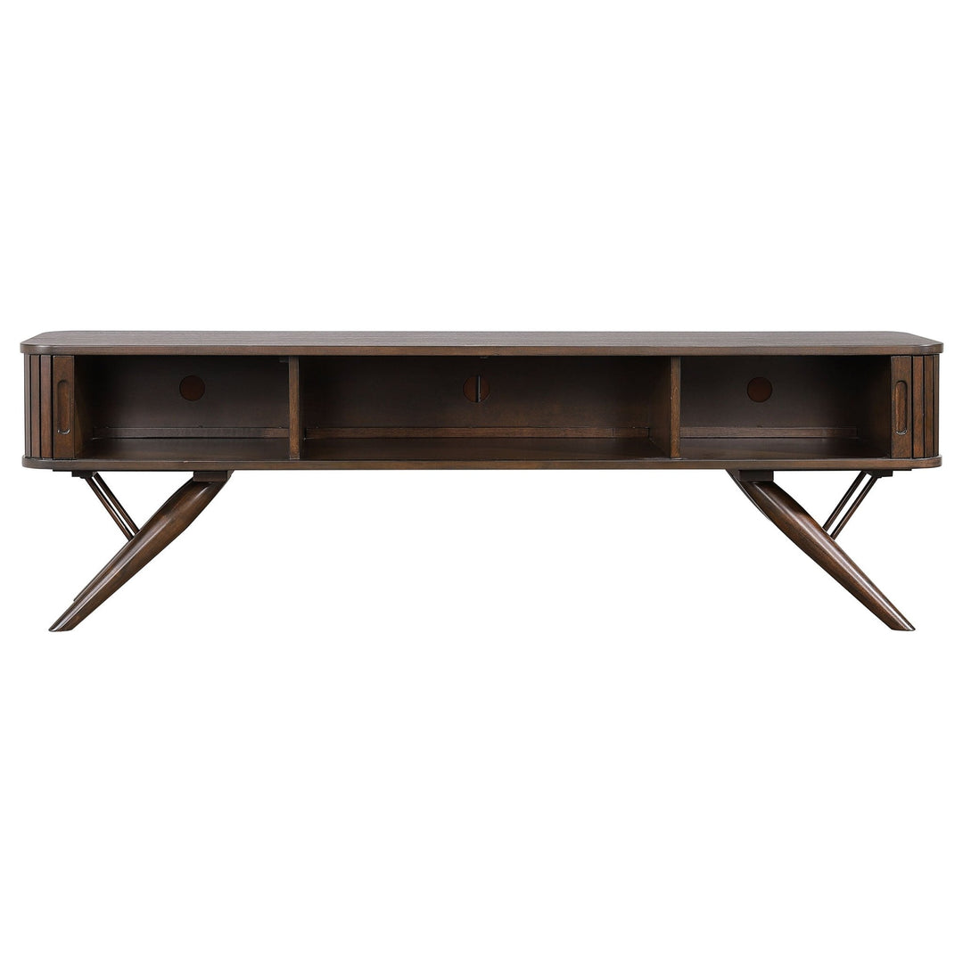 Valna Wood 71-inch TV Stand with Sliding Doors Walnut - What&