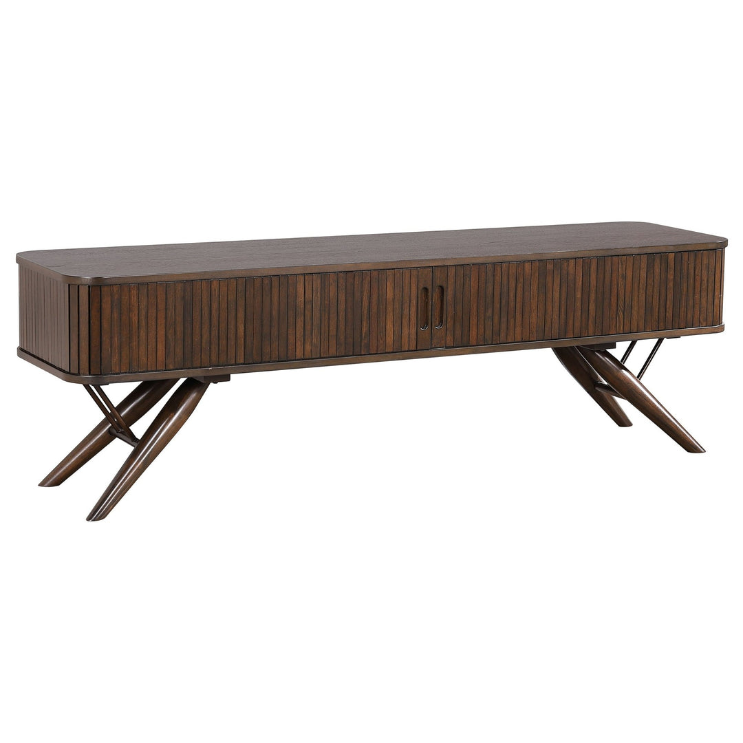 Valna Wood 71-inch TV Stand with Sliding Doors Walnut - What&
