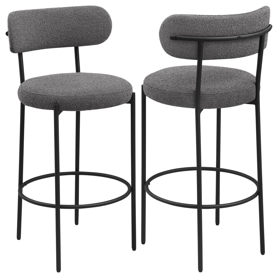 Viola Boucle Upholstered Bar Chair Grey (Set of 2) - What's New Furniture Portland