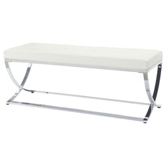 Walton Leatherette Upholstered Tufted Accent Bench White - What&