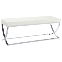 Walton Leatherette Upholstered Tufted Accent Bench White - What&
