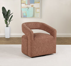Westhill Boucle Upholstered Swivel Accent Chair Berry - What&