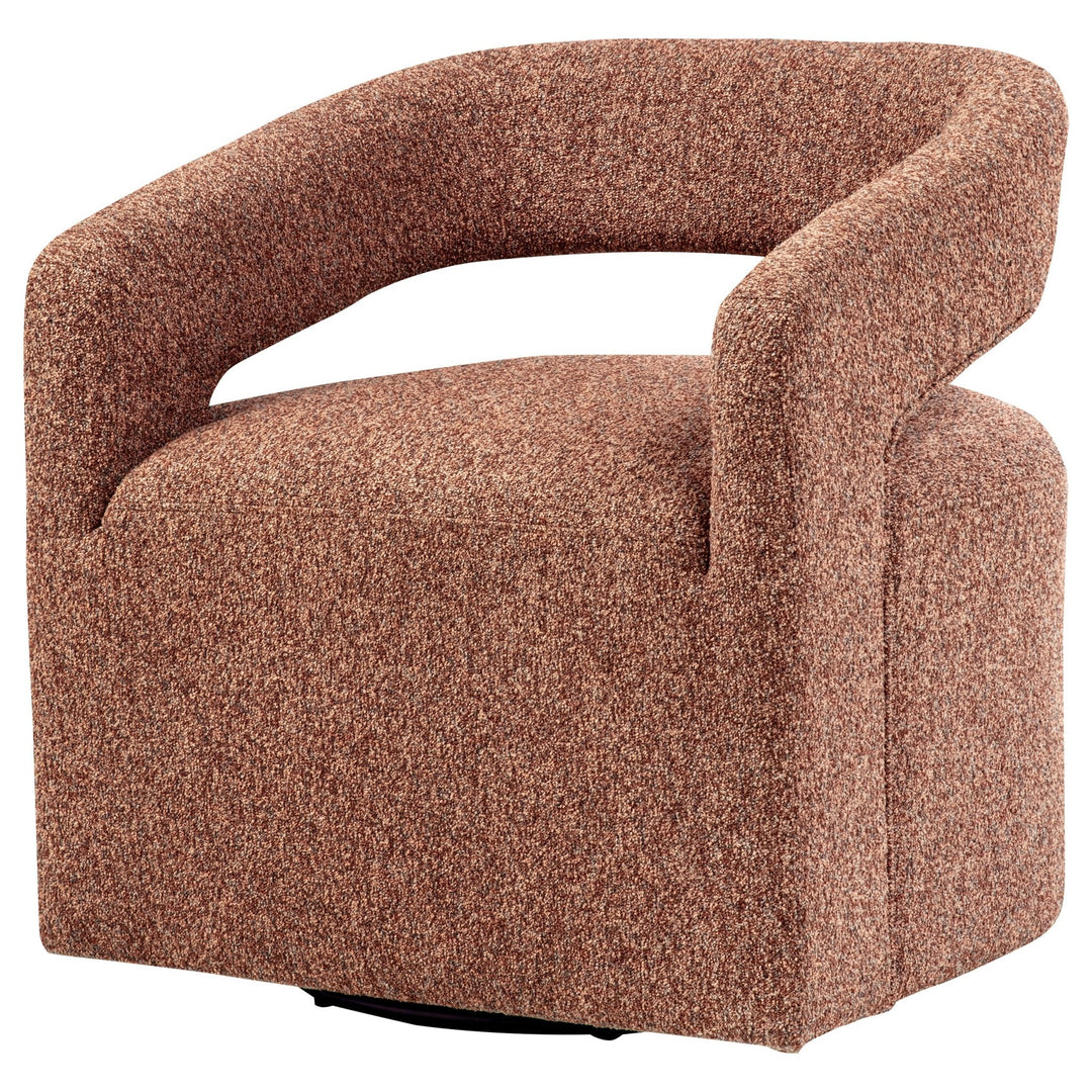 Westhill Boucle Upholstered Swivel Accent Chair Berry - What&