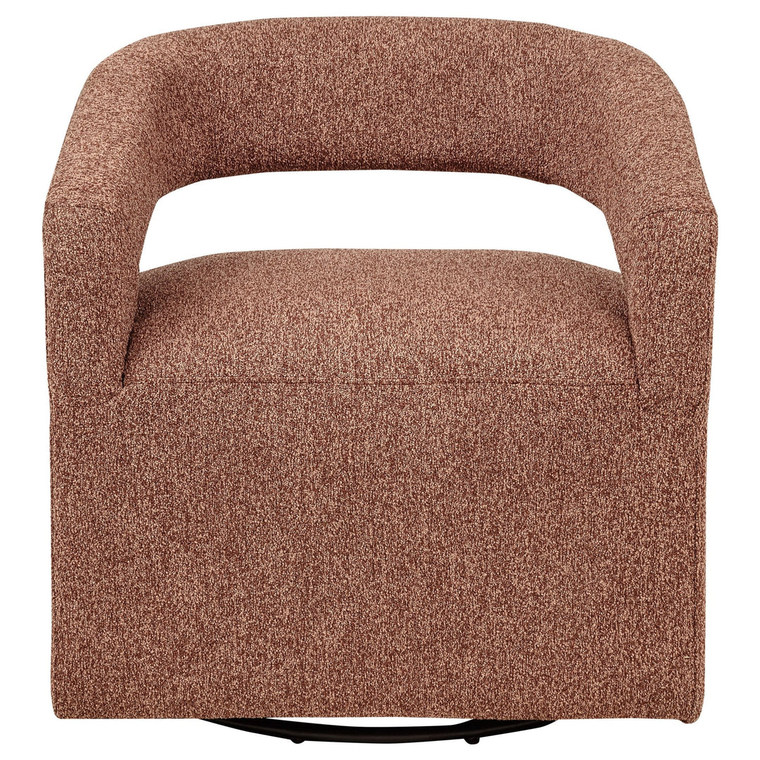 Westhill Boucle Upholstered Swivel Accent Chair Berry - What&