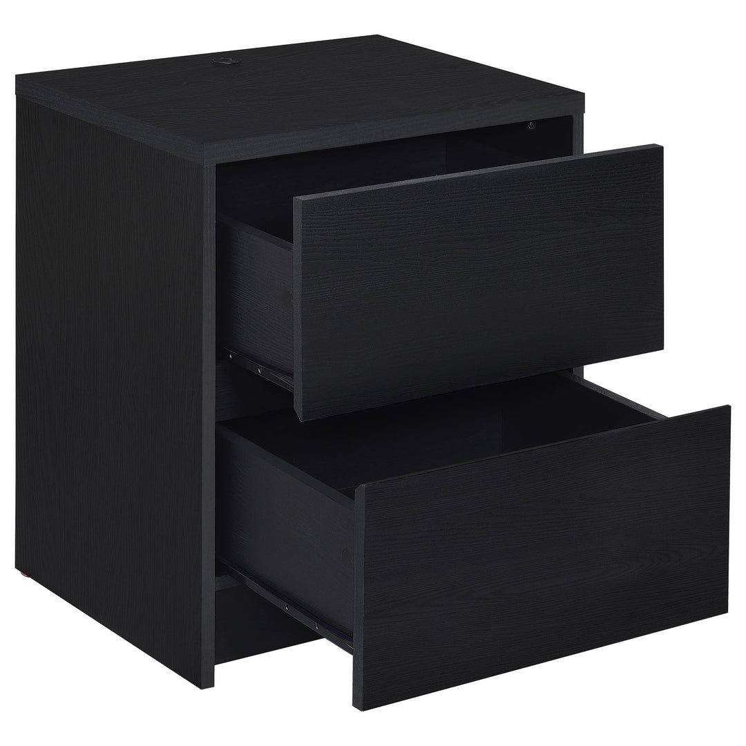 Westpark 2-drawer Nightstand LED Lights and USB Black - What&