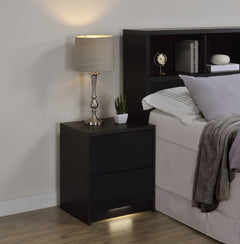 Westpark 2-drawer Nightstand LED Lights and USB Black - What&